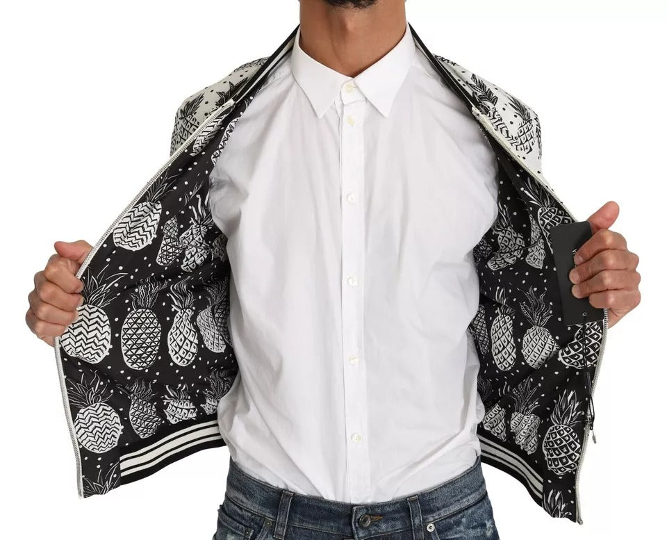Dolce & Gabbana Wit Zwart Ananas Bomberjas