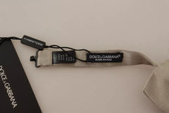 Dolce & Gabbana Zilver-Grijs 100% Zijden Verstelbare Strikdas
