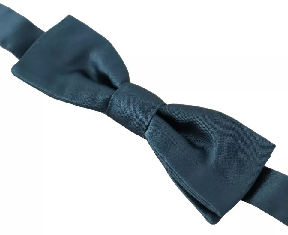 Dolce & Gabbana Blauwe 100% Zijden Verstelbare Strikdas Heren
