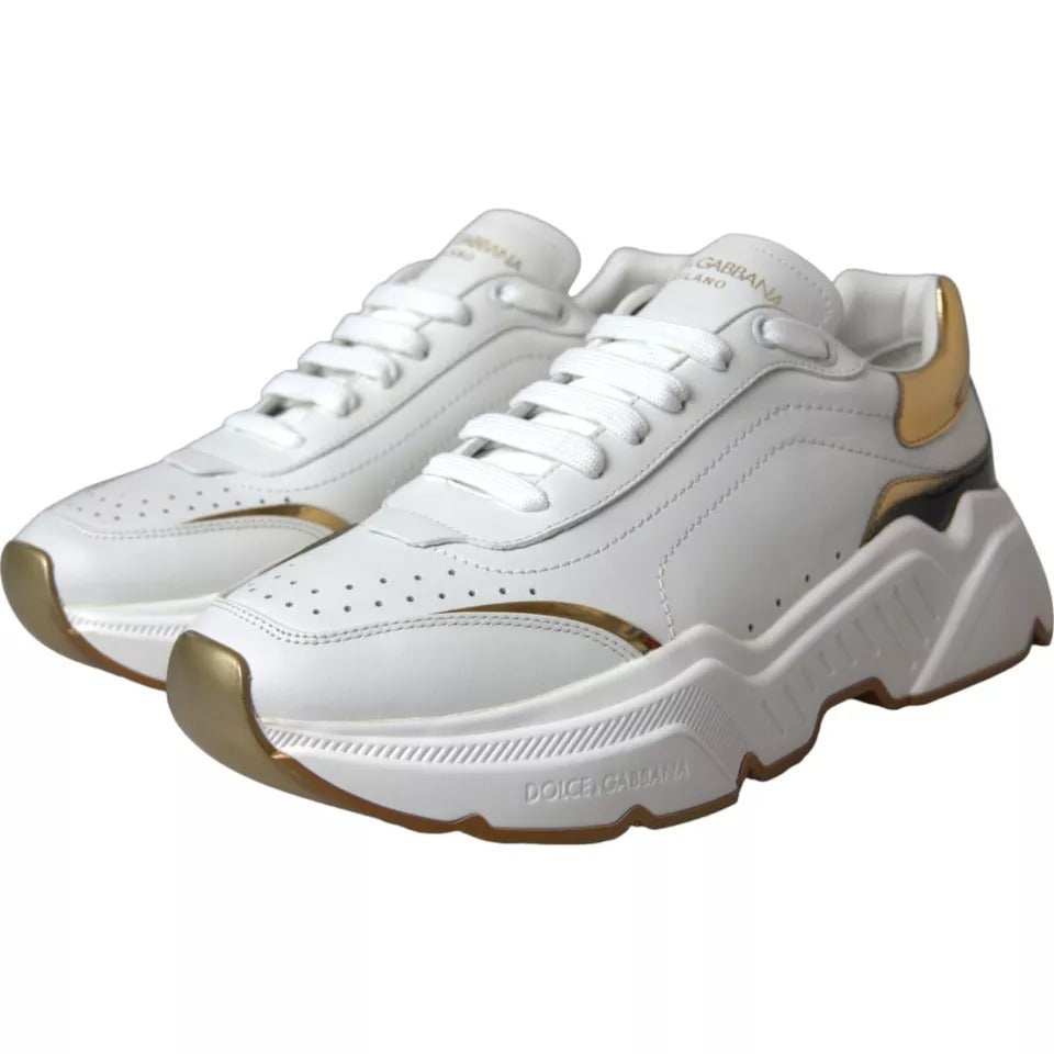 Dolce &amp; Gabbana DAYMASTER Sneakers aus Leder in Weißgold Herren Schuhe
