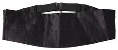 Dolce & Gabbana Schwarzer Seidentupfen-Tuxedo-Gürtel/Kummerbund