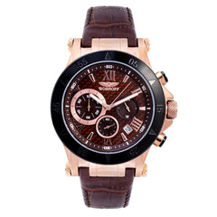 Bobroff Brown Leather Dress Watch