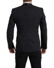 Dolce & Gabbana Zwarte Wollen MARTINI Blazer met enkele rij knopen
