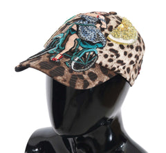 Dolce & Gabbana Bruine Luipaard Sequin Sicily Applicatie Baseballpet