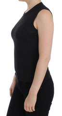 Dolce & Gabbana Zwarte Mouwloze Ronde Hals Vest Trui