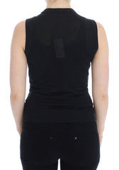 Dolce & Gabbana Zwarte Mouwloze Ronde Hals Vest Trui
