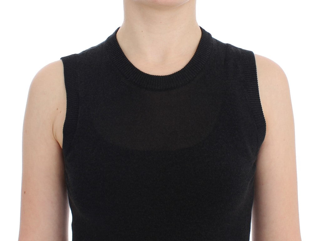 Dolce & Gabbana Zwarte Mouwloze Ronde Hals Vest Trui