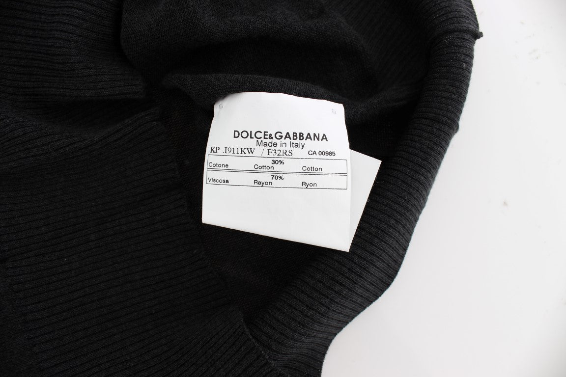 Dolce & Gabbana Zwarte Mouwloze Ronde Hals Vest Trui