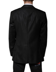 Dolce & Gabbana Zwart Gestreepte Wollen Single Breasted Blazer