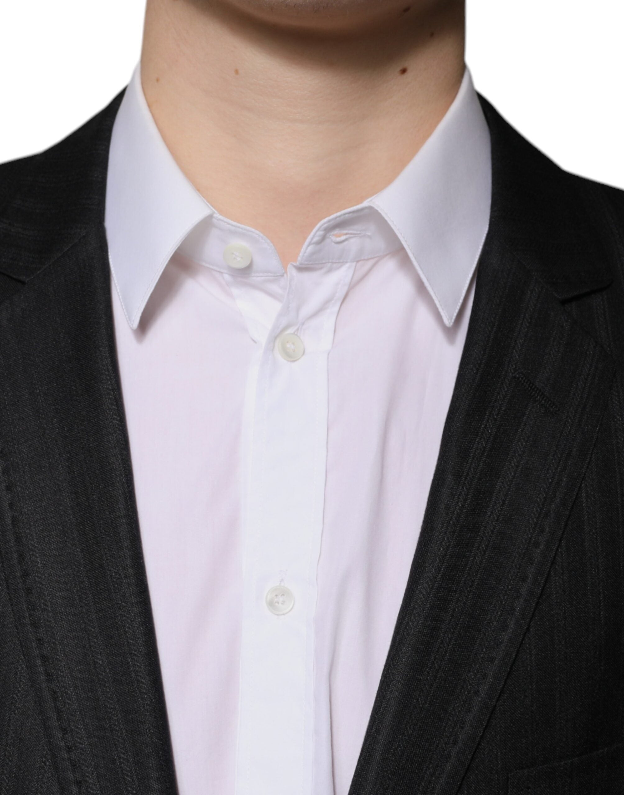 Dolce & Gabbana Zwart Gestreepte Wollen Single Breasted Blazer