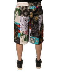 Dolce & Gabbana Cargo-Bermuda-Shorts mit mehrfarbigem Patchwork