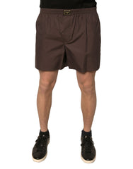 Dolce & Gabbana Bruine Katoenmix Heren Shorts Met Middelhoge Taille