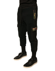 Dolce &amp; Gabbana – Schwarze Jogginghose aus Baumwolle mit Cargo-Muster