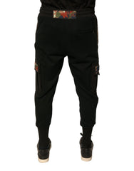 Dolce &amp; Gabbana – Schwarze Jogginghose aus Baumwolle mit Cargo-Muster