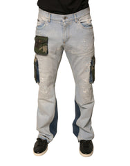 Dolce & Gabbana Light Blue Katoenen Cargo Rechte Denim Jeans