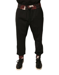 Dolce & Gabbana Zwarte Camouflage Wollen Joggingbroek