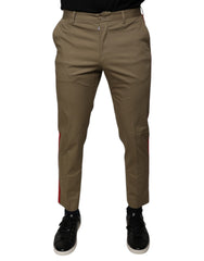Dolce &amp; Gabbana Braunes Logo Herren Freizeithose mit konischer Passform