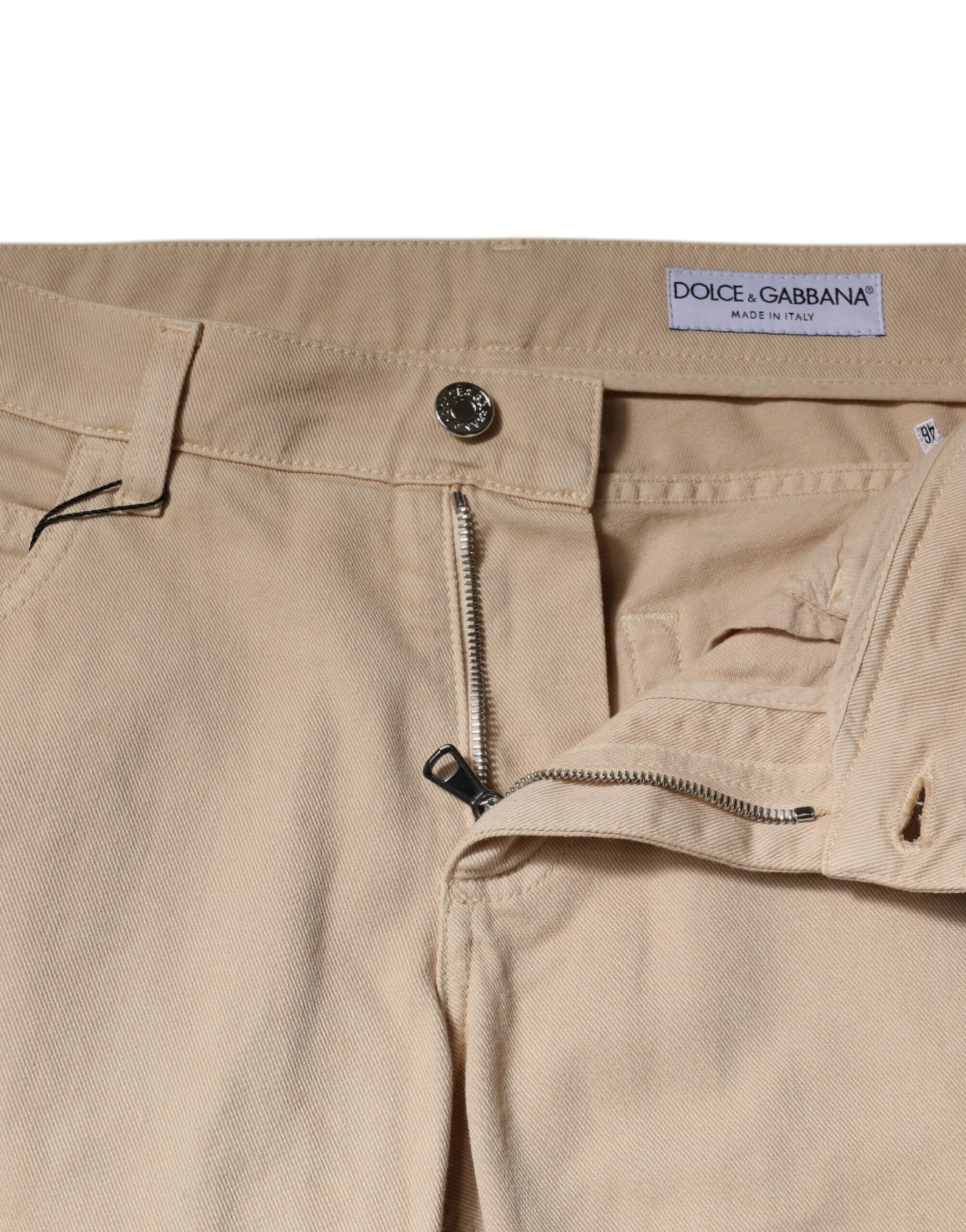 Dolce &amp; Gabbana Beige Baumwoll-Stretch-Jeans für Herren