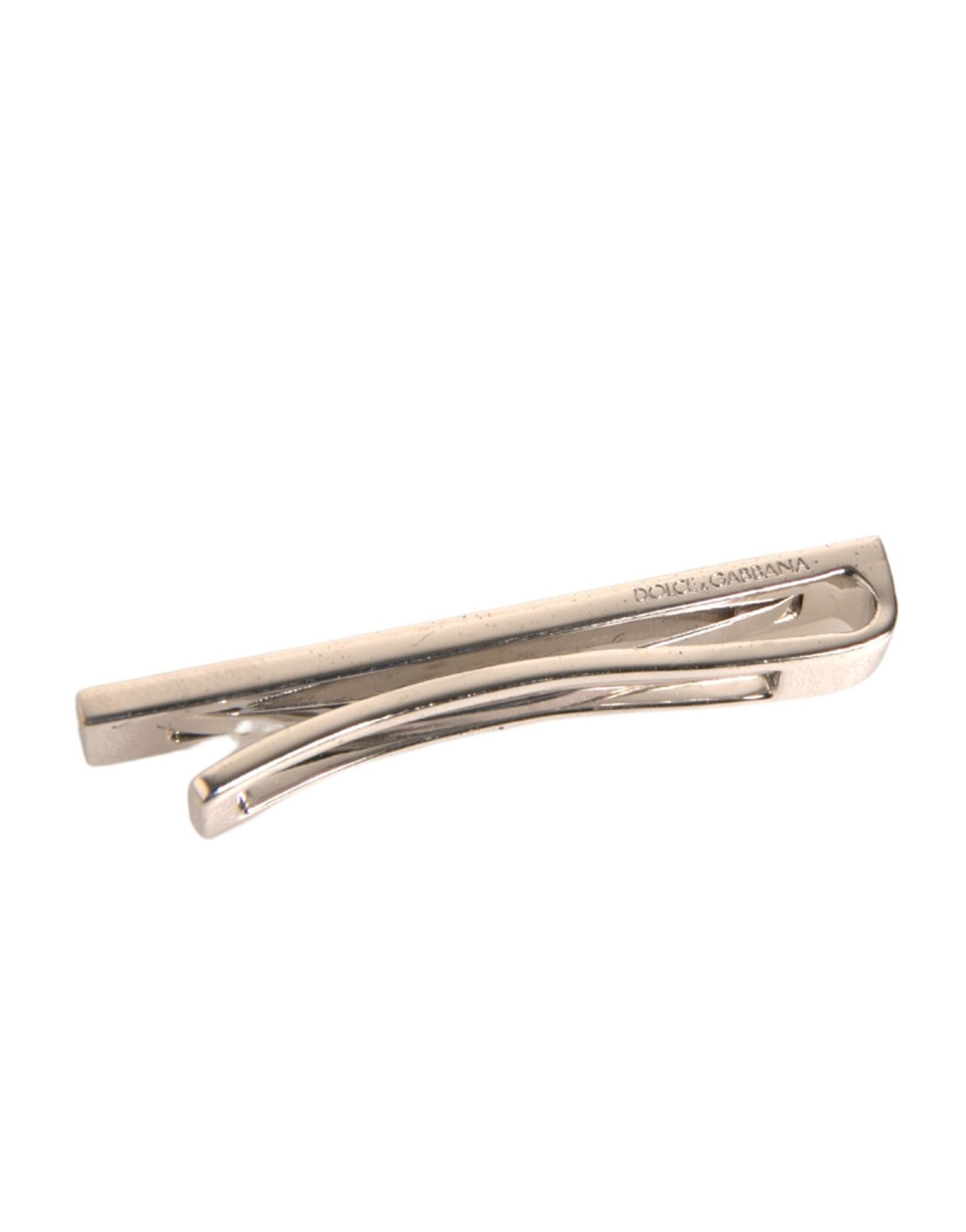 Dolce & Gabbana Zilverkleurige Messing Logo Merk Stropdasclip