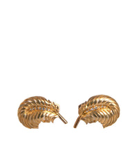 Dolce & Gabbana Gold 925 Sterling Zilver Kristal Blad Manchetknopen