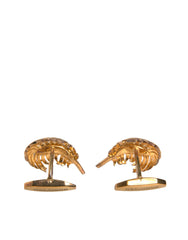Dolce & Gabbana Gold 925 Sterling Zilver Kristal Blad Manchetknopen