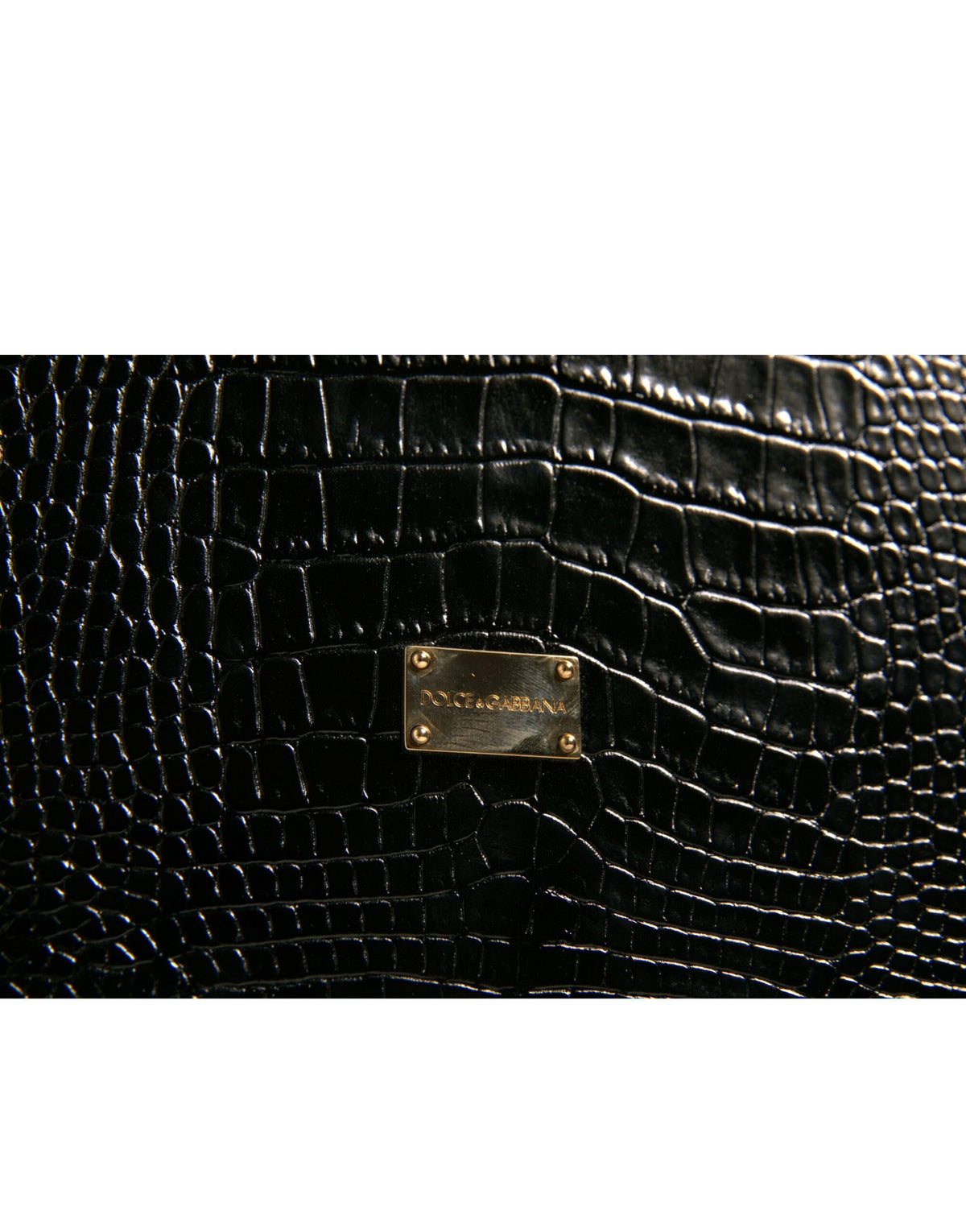 Dolce & Gabbana Elegante schwarze Lederhalterung mit Logo-Plakette, Katalogsmappe