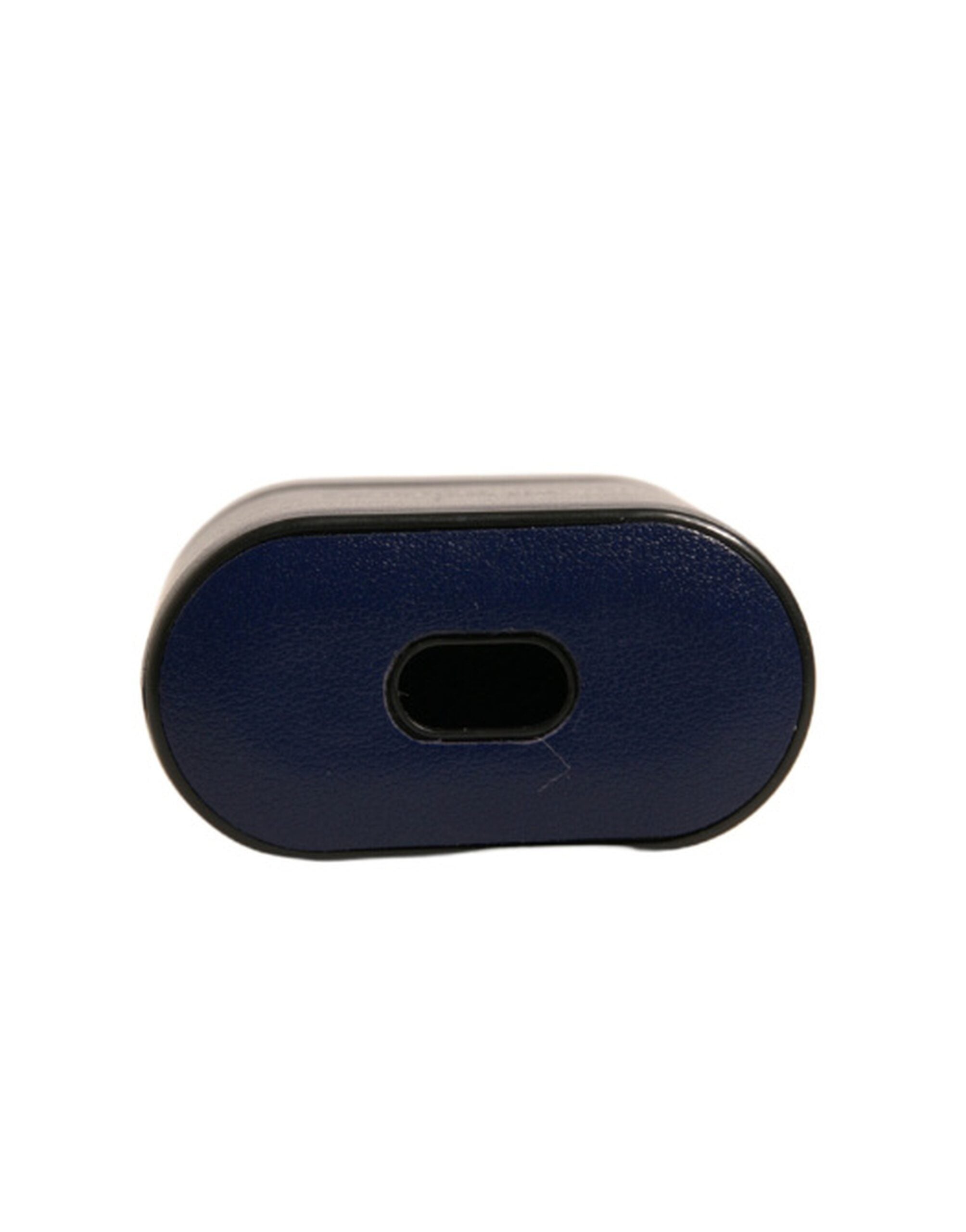 Dolce & Gabbana AirPods-Hülle aus blauem Leder mit Logo-Print und Klappverschluss