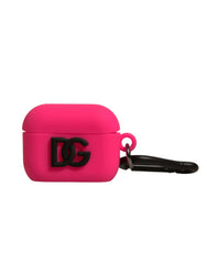 Dolce & Gabbana AirPods-Hülle aus rosa Silikonkautschuk mit Logo-Prägung