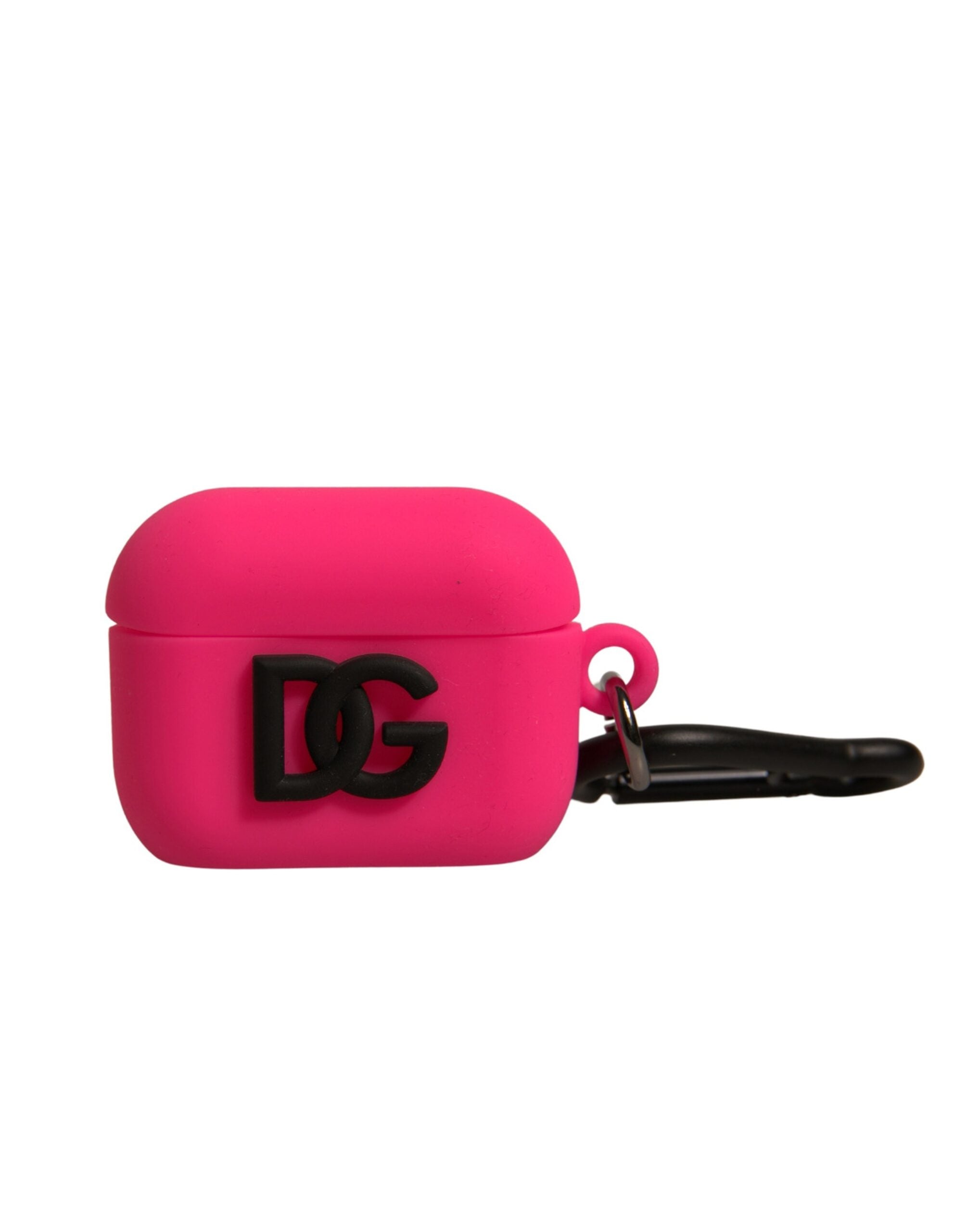 Dolce & Gabbana AirPods-Hülle aus rosa Silikonkautschuk mit Logo-Prägung