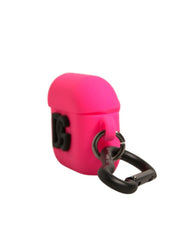 Dolce & Gabbana AirPods-Hülle aus rosa Silikonkautschuk mit Logo-Prägung