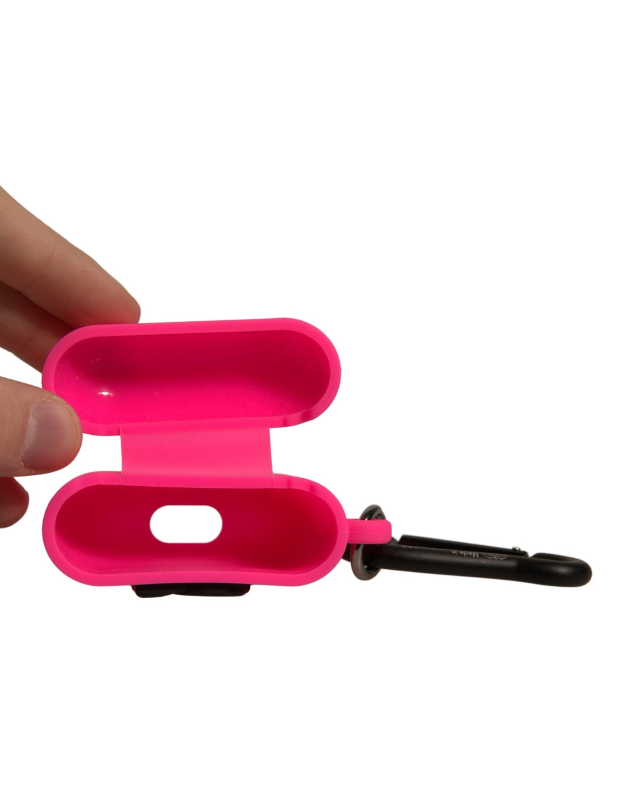Dolce & Gabbana AirPods-Hülle aus rosa Silikonkautschuk mit Logo-Prägung