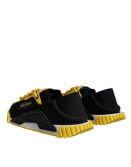 Dolce &amp; Gabbana Schwarz Gelb Low Top NS1 Sneakers Schuhe