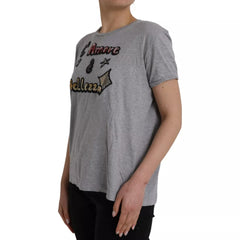 Dolce & Gabbana Grau Baumwolle L'Amore E'Bellezza Top T-Shirt