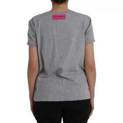 Dolce & Gabbana Grau Baumwolle L'Amore E'Bellezza Top T-Shirt