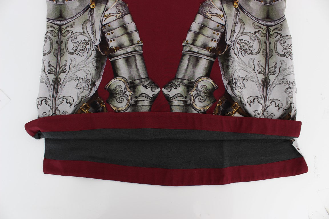 Dolce & Gabbana Seidenbluse T-Shirt mit rotem Ritter-Print
