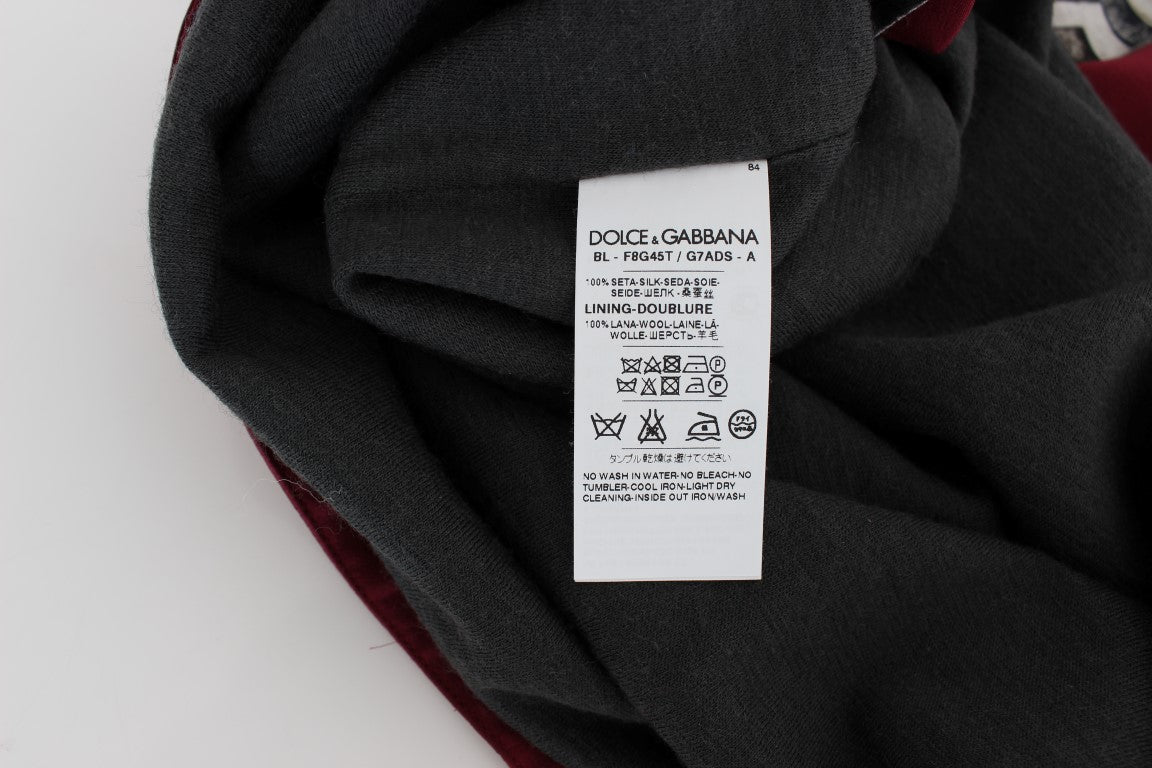 Dolce & Gabbana Seidenbluse T-Shirt mit rotem Ritter-Print