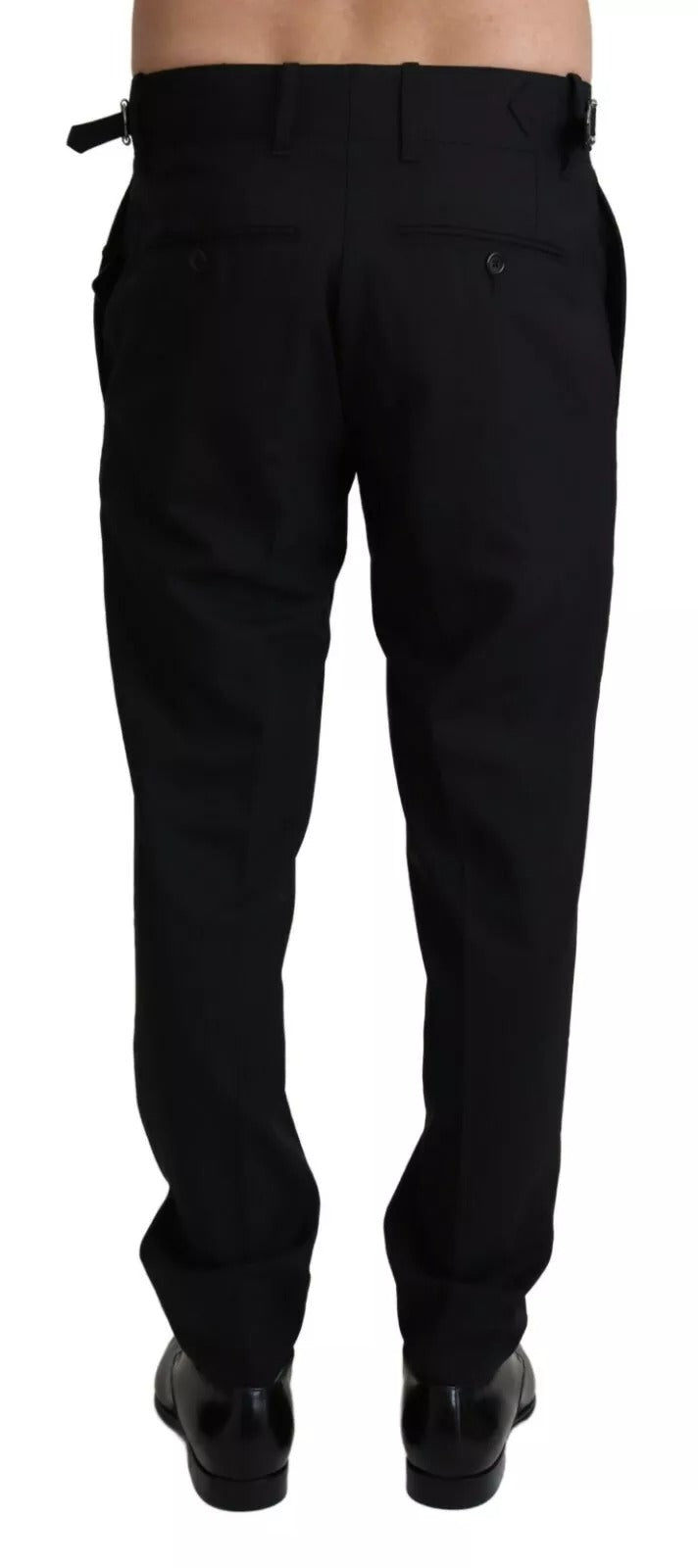 Dolce &amp; Gabbana – Schwarze Anzughose aus Wollstretch