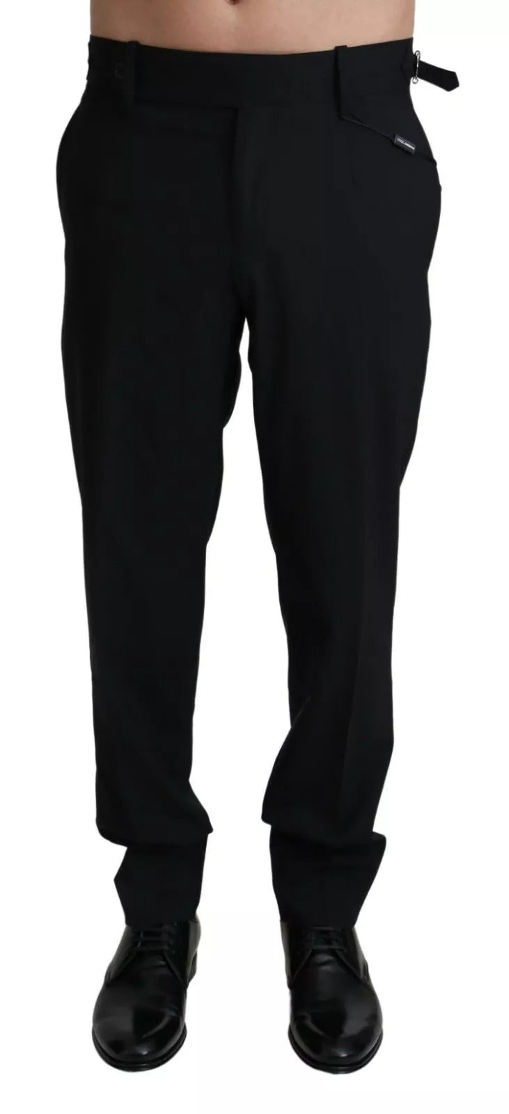 Dolce &amp; Gabbana – Schwarze Anzughose aus Wollstretch