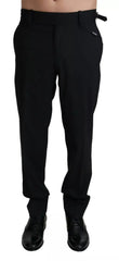 Dolce &amp; Gabbana – Schwarze Anzughose aus Wollstretch