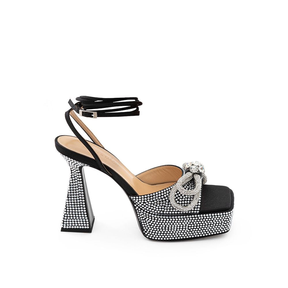 MACH & MACH Sandaletten aus schwarzem Leder mit Stilettoabsatz