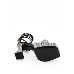 MACH & MACH Sandaletten aus schwarzem Leder mit Stilettoabsatz