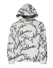 Dolce & Gabbana Weißes Logo Baumwoll-Kapuzenpullover
