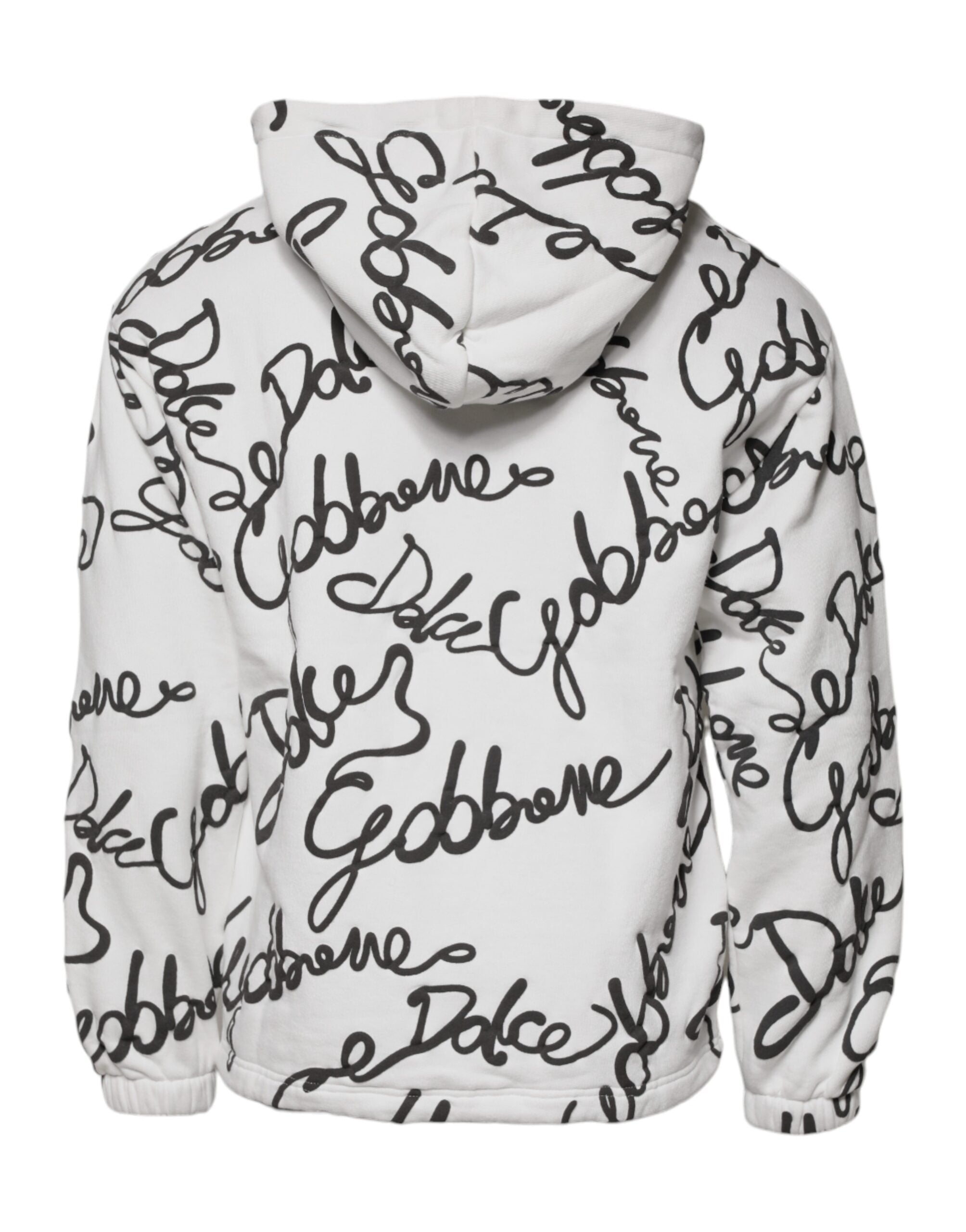 Dolce & Gabbana Weißes Logo Baumwoll-Kapuzenpullover
