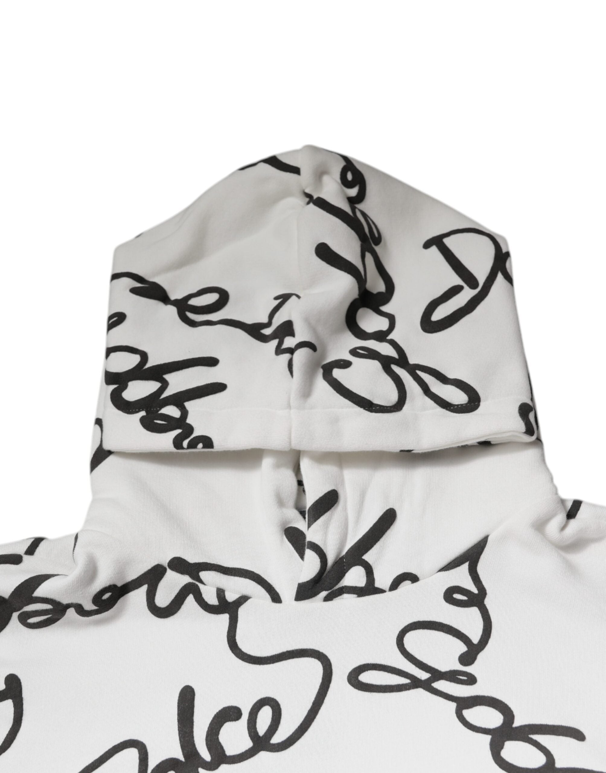 Dolce & Gabbana Weißes Logo Baumwoll-Kapuzenpullover