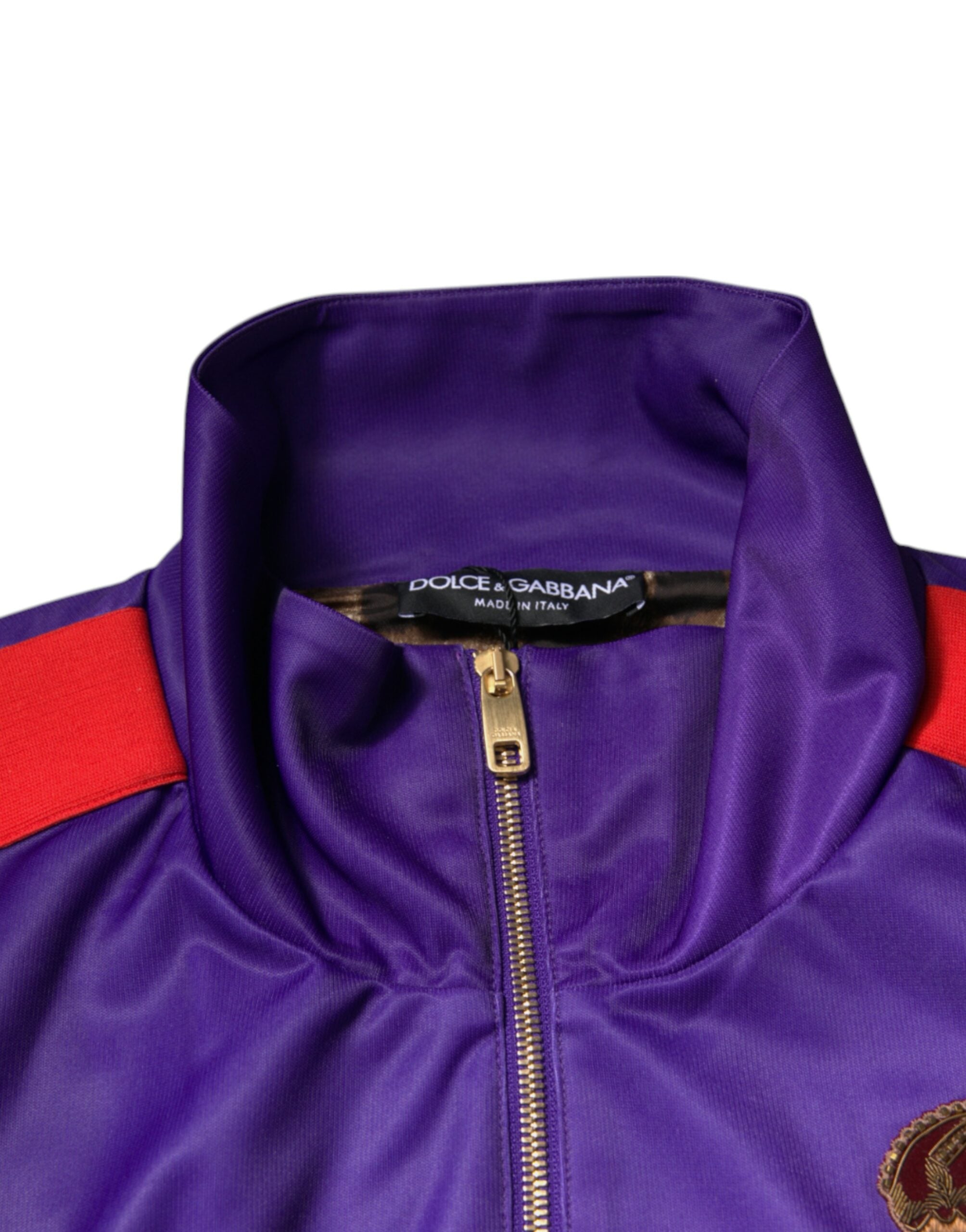 Dolce & Gabbana Lila Bomber-Pullover mit durchgehendem Reißverschluss „Jahr des Schweins“
