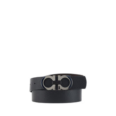 Ferragamo Black Calf Leather Bos Taurus Regular Belt