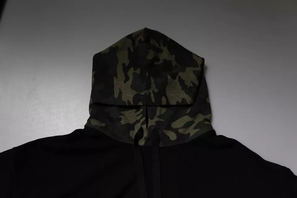 Dolce & Gabbana Schwarzer Camouflage Kapuzenpullover