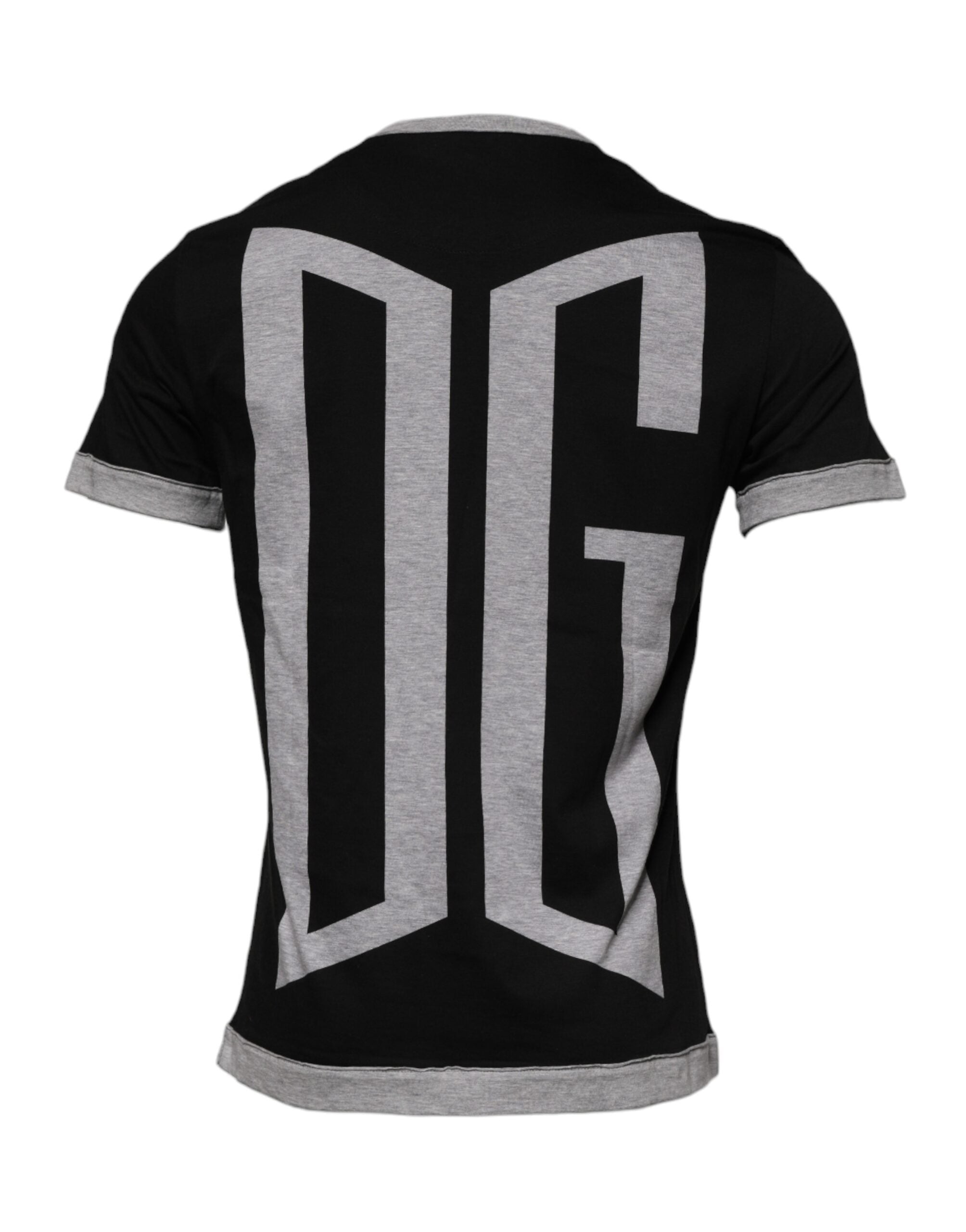 Dolce & Gabbana Schwarzes Logo Baumwoll Rundhals Herren T-Shirt