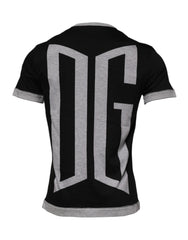 Dolce & Gabbana Schwarzes Logo Baumwoll Rundhals Herren T-Shirt