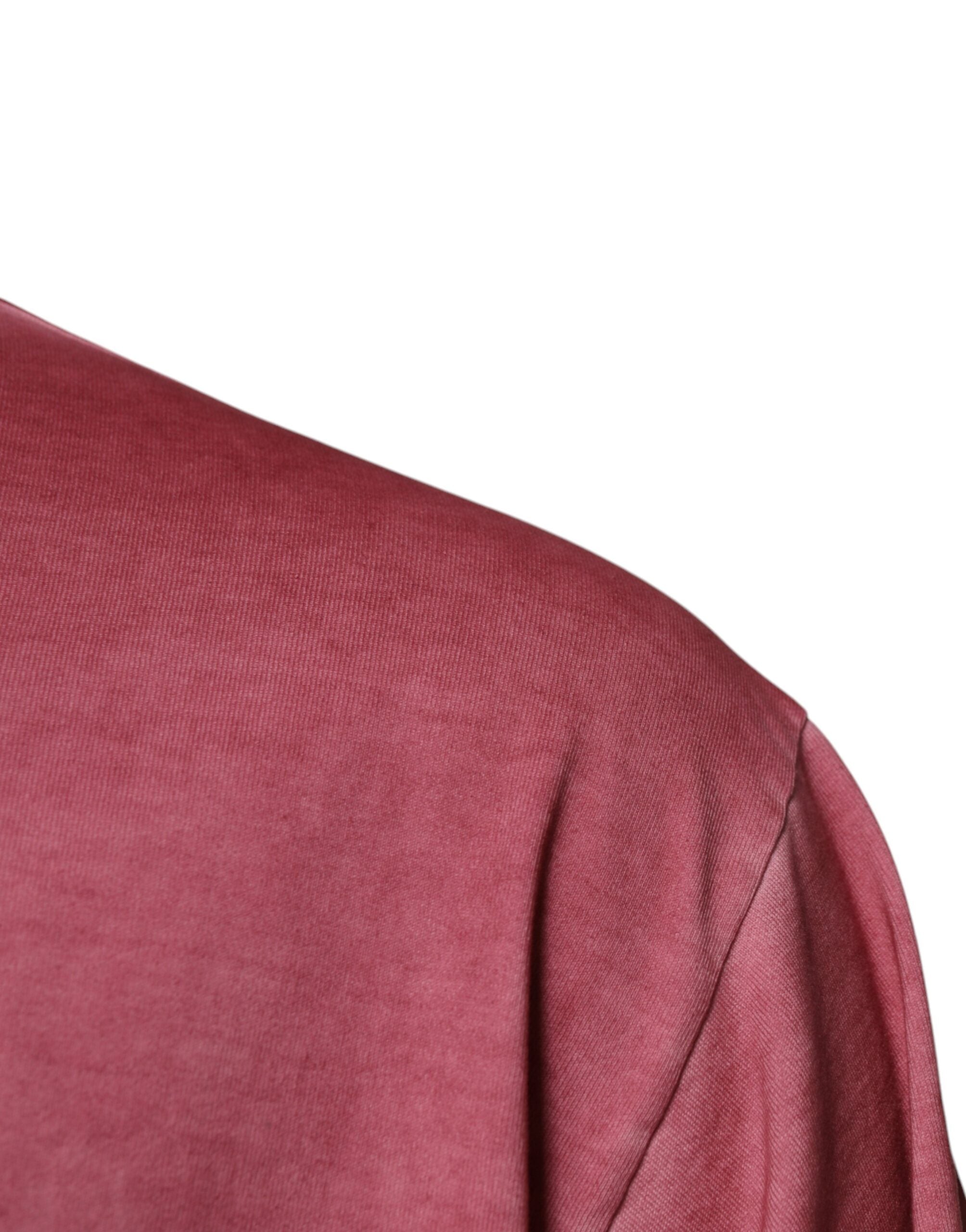 Dolce & Gabbana Pinkes T-Shirt aus Baumwolle mit Logo-Print und Rundhalsausschnitt